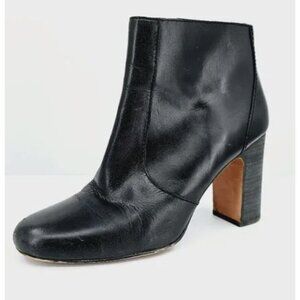 MADEWELL The Sutton Ankle Boots in Black Leather Minimalist Classic - Size US 8